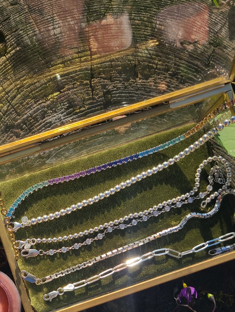 EP Fine Sapphire Rainbow Tennis Bracelet Sterling Silver
